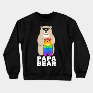 Lgbt Proud Papa Bear Proud Bear Dad Lgbt Pride Gay Crewneck Sweatshirt